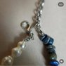 Асиметричне намисто-чокер з лазуриту та перлів. Ручна робота, українська прикраса