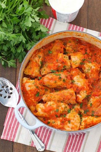 Turkey stuffed cabbage rolls