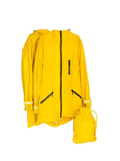 Uniseksowy żółty designerski płaszcz przeciwdeszczowy