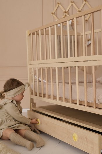 Дитяче ліжечко ТМ Кузя «Ангеліна» на маятнику з шухлядою