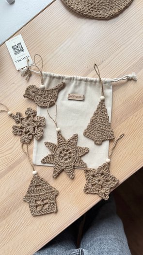 Zestaw ekologicznych ozdób choinkowych „Etno Boże Narodzenie”